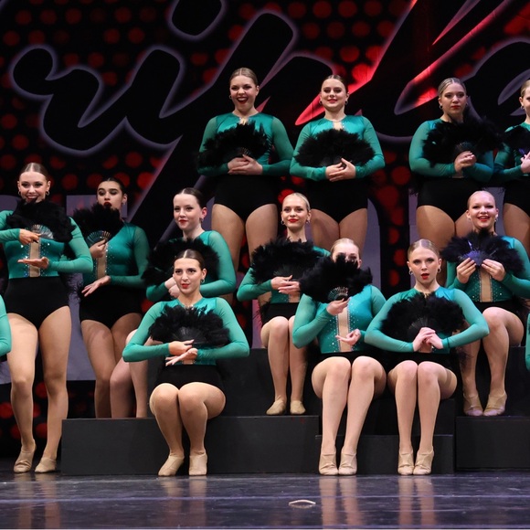 Custom Dance Costume with rhinestones and feathers (size small/medium adult) - Picture 9 of 13